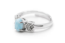 Load image into Gallery viewer, AZIEL Natural Larimar 925 Sterling Silver Larimar Ring Size Adjustable Antique Style
