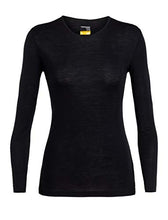 Load image into Gallery viewer, Icebreaker 175 Everyday L/S Crewe Baselayer Top Black Womens Sz S
