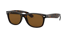 Load image into Gallery viewer, Ray-Ban RB2132 New Wayfarer Square Sunglasses, Tortoise/Polarized B-15 Brown, 55 mm
