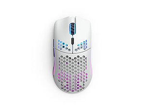 Gaming Keyboard and Mouse Combo - Glorious GMMK 87% Percent Backlit RGB TKL Mechanical Keyboard (White Ice) + Model O Wireless Gaming RGB Matte White Mouse