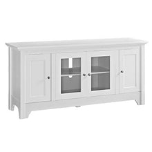 Load image into Gallery viewer, Walker Edison Furniture Company Wood Universal Stand with Storage Cabinets for TV's up to 58" Flat Screen Living Room Entertainment Center, White
