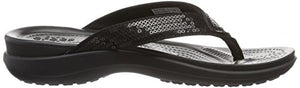 crocs Women's Capri V Sequin W Flip Flop, Black, 9 M US