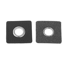 Load image into Gallery viewer, AMLESO 20 Sew on Clothing Patches PU Leather Badges Metal Eyelets Grommets Patch for Purse Bag Craft - Black Square
