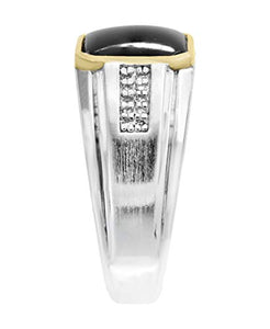 Effy 925 Sterling Silver & 18K Yellow Gold Onyx & Diamond Ring, 2.39 TCW HRM0L149DX