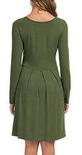Load image into Gallery viewer, LILBETTER Women&#39;s Long Sleeve Simple Loose Casual Dress with Pockets (Olive,Medium)
