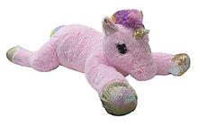 Load image into Gallery viewer, Goffa Jumbo Pink Unicorn Plush, Reversible Sequins, 51?
