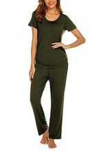 Load image into Gallery viewer, Ekouaer Women&#39;s Maternity Sleepwear Nursing Pajamas for Breast Feeding Nursing Pjs Army Green XXL
