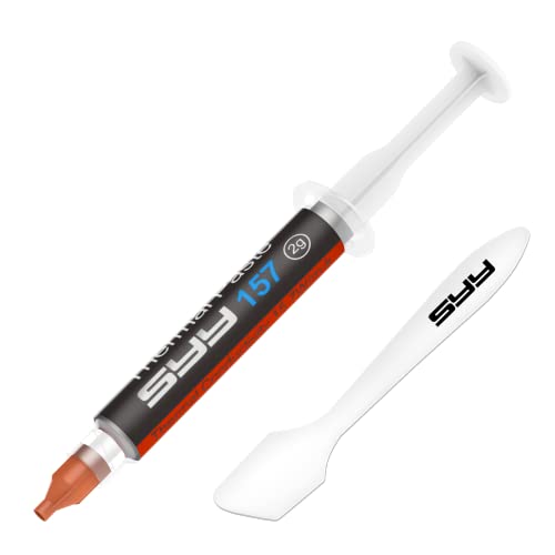 Thermal Paste, SYY 2 Grams CPU Paste Thermal Compound Paste Heatsink for IC/Processor/CPU/All Coolers, 15.7W/m.k Carbon Based High Performance, Thermal Interface Material, CPU Thermal Paste