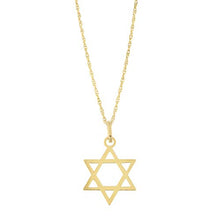 Load image into Gallery viewer, 14k Yellow Gold Star of David Pendant Necklace, 16 Inches
