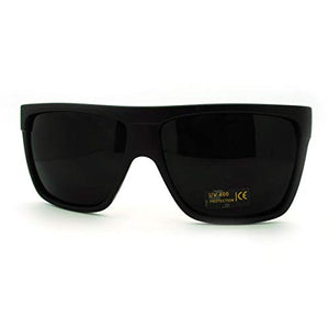 SUPER Dark Black Lens Sunglasses Flat Top Square Oversized Mob Style