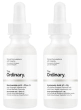 Load image into Gallery viewer, The Ordinary Hyaluronic Acid with 2% + B5 (30ml) and The Ordinary Niacinamide 10% + Zinc 1% (30ml) Bundle Face Care Set
