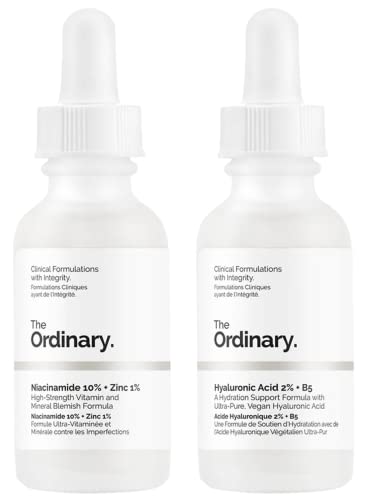 The Ordinary Hyaluronic Acid with 2% + B5 (30ml) and The Ordinary Niacinamide 10% + Zinc 1% (30ml) Bundle Face Care Set