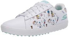 Load image into Gallery viewer, Skechers Women's Go Drive Dogs at Play Spikeless Golf Shoe, White/Blue, 8.5 M US
