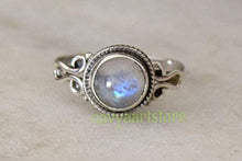 Load image into Gallery viewer, Rainbow Moonstone Rings - Sterling Silver 925 For Girl Women Size US 9 Christmas Gifts Jewelry
