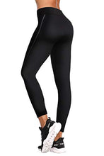 Load image into Gallery viewer, Women Weight Loss Hot Neoprene Sauna Sweat Pants with Side Pocket Workout Thighs Slimming Capris Leggings Body Shaper (Full Length Black, 2XL)
