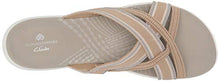 Load image into Gallery viewer, Clarks Women's Mira Isle Slide Sandal, Sand Combi Textile, 8 Wide
