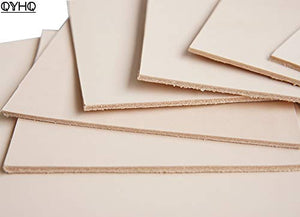 Firm Vegetable Tanned Full Grain Tooling Leather Thick Cowhide Handmade Stiff Leather Material for Craft/Tooling/Caving/Hobby Workshop (Natural-3.0mm, 12x12inches)