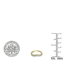Load image into Gallery viewer, Dazzlingrock Collection 0.20 Carat (ctw) 14K Round White Diamond Ladies Double Row Curved Anniversary Wedding Band 1/5 CT, Yellow Gold, Size 7
