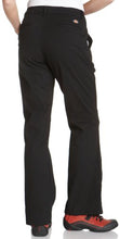 Load image into Gallery viewer, Dickies Women's Flat Front Stretch Twill Pant Slim Fit Bootcut, Black, 6

