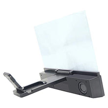 Load image into Gallery viewer, 12&#39;&#39; Phone Screen Magnifier with Bluetooth Speaker, 3D HD Movies Amplifier Projector Cell Phone Screen Enlarger with Foldable Stand for iPhone 11 Pro Samsung Galaxy S9 and Other Smartphones
