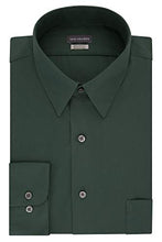 Load image into Gallery viewer, Van Heusen mens Regular Fit Poplin Solid Dress Shirt, Dark Leaf, 15.5 Neck 36 -37 Sleeve Medium US
