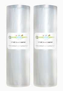 2 Pack of Vacuum Sealers Unlimited - 11" x 50' Rolls For FoodSaver, etc. - Thicker, Heavy-Duty Commercial Quality Textured Vacuum Sealer Bags - BPA Free