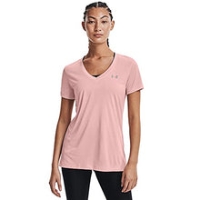 Load image into Gallery viewer, Under Armour Women's Tech V-Neck Twist Short-Sleeve T-Shirt , Retro Pink (676)/Metallic Silver , XX-Large
