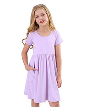 Load image into Gallery viewer, Stelle Toddler/Girls Short Sleeve Casual A-Line Twirly Skater Dress for School Party 3-12 Years (Blue (Stripe Style), 5Years)
