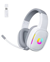 Load image into Gallery viewer, Jeecoo G80 Wireless Gaming Headset - 7.1 Surround Sound, Detachable Noise Canceling Mic, Low Latency 2.4G Wireless Gaming Headphones, Shining RGB - Works with PS4 PS5 PC Laptop Computers
