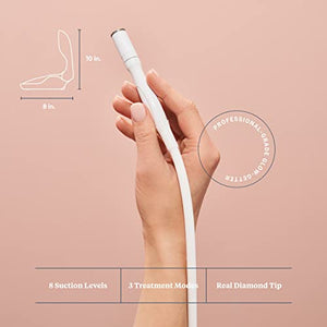 Trophy Skin MicrodermMD - At Home Microdermabrasion Kit - Anti Aging and Acne Treatment - Contains Real Diamond and Pore Extractor Tips to Rejuvenate Skin and Reduce Acne Scars - White
