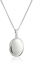 Load image into Gallery viewer, Amazon Collection Sterling Silver Polished Oval Locket Necklace, 16&quot;
