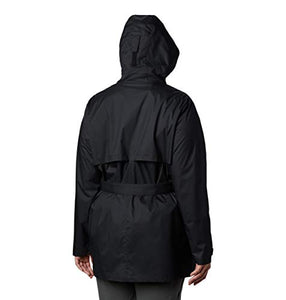 Columbia Women's Pardon My Trench Rain Jacket,Black,Small