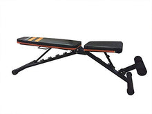 Load image into Gallery viewer, GYMENIST Exercise Bench Adjustable Foldable Compact Workout Weight Bench Easy to Carry NO Assembly Needed, Black-Orange (FOLD-110B)
