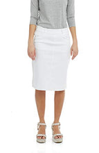 Load image into Gallery viewer, ESTEEZ Jean Skirt for Women Knee Length Manhattan White 8

