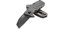 Load image into Gallery viewer, CRKT Razelcliffe Folding Pocket Knife: Compact EDC Straight Edge Utility Knife with Stainless Steel Chisel Blade and Framelock Handle - Black Stonewash 4021
