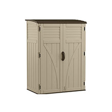 Load image into Gallery viewer, Suncast 54 Cubic Ft. Vertical Resin Outdoor Storage Shed, Sand, 52” x 32.5” x 71.5"
