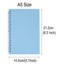 Load image into Gallery viewer, Spiral Notebook, 4 Pcs A5 Thick Plastic Hardcover 8mm Ruled 4 Color 80 Sheets -160 Pages Journals for Study and Notes (Light Pink,Light Green,Light Blue,ivory, A5 5.7" x 8.3"-Ruled)
