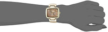 Load image into Gallery viewer, Nine West Women's NW/1856NTNT Gold-Tone and Tan Textured Strap Watch
