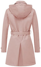 Load image into Gallery viewer, Chrisuno Rain Coats for Women Dress Coat Long Trench Coat Double Breasted Spring Fall Winter Coat Pink M
