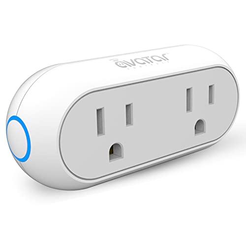 Smart Plugs That Work with Alexa, Google Home Assistant & IFTTT, Dual Sockets 2.4G WiFi Outlet Compatible with Avatar Controls, Smart Life & Tuya APP - Energy Monitoring, Timer, Group Remote Control