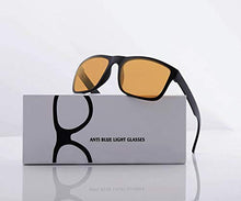 Load image into Gallery viewer, Quntis Blue Light Blocking Glasses, Blue Light Shield Computer Reading &amp; Gaming Glasses for Men Women Anti Glare UV Digital Eyestrain - Amber Tinted Lens, Black Square Frame

