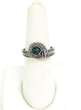 Load image into Gallery viewer, Malachite Adjustable Ring, Woven in Sterling Silver Wire
