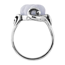 Load image into Gallery viewer, Carolyn Pollack Sterling Blue Lace Agate Carved Gemstone Ring Size 07
