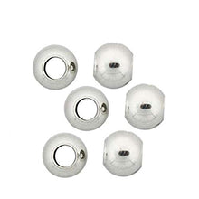 Load image into Gallery viewer, 30pcs Sterling Silver 8mm Round Spacer Beads (Large Hole ~ 3.2mm) for Jewelry Craft Making Findings SS70
