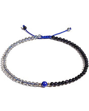 Load image into Gallery viewer, Jewever Moonstone with Blue Sandstone Bracelet Anklet for Women Energy Healing Crystals Womens Bracelet Gem Yoga Meditation Bring Good Luck
