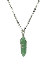 Load image into Gallery viewer, Paialco Jewelry Hand Wired Natural Aventurine Crystal Healing Point Chakra Pendant Necklace 18"
