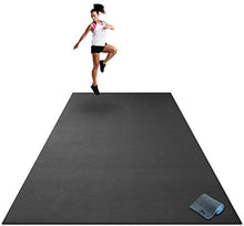Load image into Gallery viewer, Premium Extra Large Exercise Mat - 9&#39; x 6&#39; x 1/4&quot; Ultra Durable, Non-Slip, Workout Mats for Home Gym Flooring - Plyo, MMA, Cardio Mat - Use with or Without Shoes (108&quot; Long x 72&quot; Wide x 6mm Thick)
