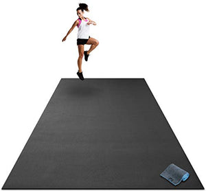Premium Extra Large Exercise Mat - 9' x 6' x 1/4" Ultra Durable, Non-Slip, Workout Mats for Home Gym Flooring - Plyo, MMA, Cardio Mat - Use with or Without Shoes (108" Long x 72" Wide x 6mm Thick)