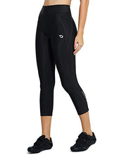 Load image into Gallery viewer, BALEAF Women's Bike Shorts 3D Padded Cycling Pants Capris Biking Tights Leggings Breathable 3/4 Long Spin UPF 50+ Black Line Size M
