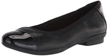 Load image into Gallery viewer, Clarks Women's Sara Orchid Ballet Flat, Black Leather Combi, 8.5
